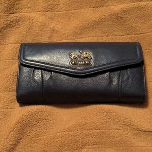 Coach Midnight Blue Leather Wallet